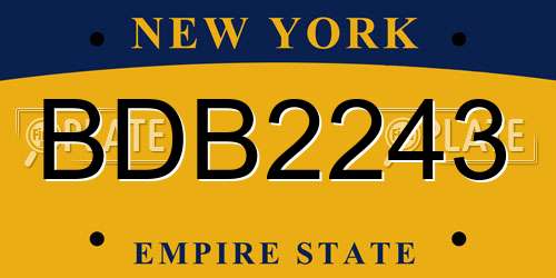 BDB2243 New York License Plate