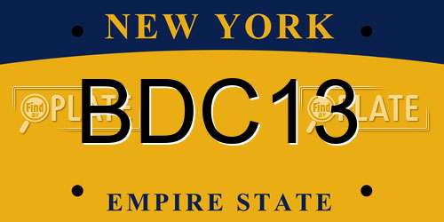 BDC13 New York License Plate