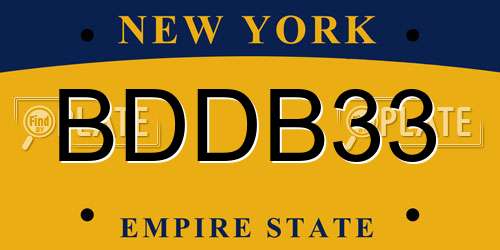 BDDB33 New York License Plate