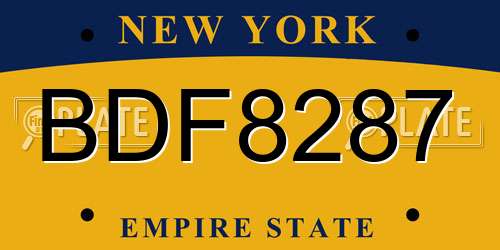 BDF8287 New York License Plate