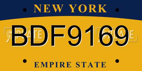 BDF9169 New York License Plate