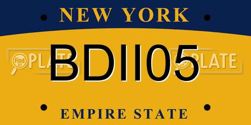 BDII05 New York License Plate