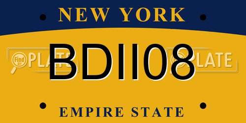 BDII08 New York License Plate