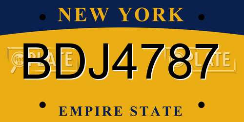 BDJ4787 New York License Plate