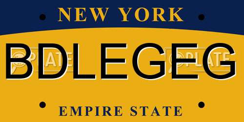 BDLEGEG New York License Plate