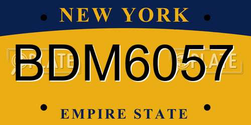 BDM6057 New York License Plate