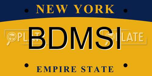 BDMSI New York License Plate