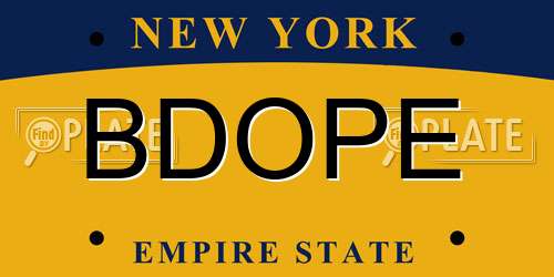 BDOPE New York License Plate