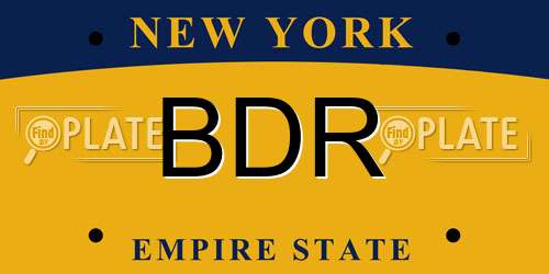 BDR New York License Plate