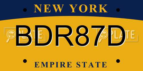 BDR87D New York License Plate