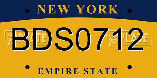BDS0712 New York License Plate