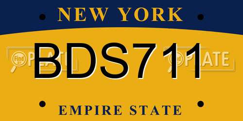 BDS711 New York License Plate