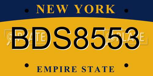 BDS8553 New York License Plate