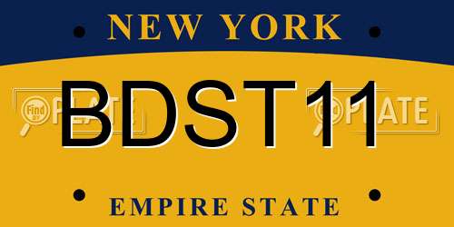 BDST11 New York License Plate