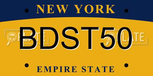 BDST50 New York License Plate