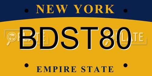 BDST80 New York License Plate