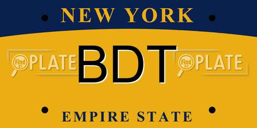 BDT New York License Plate