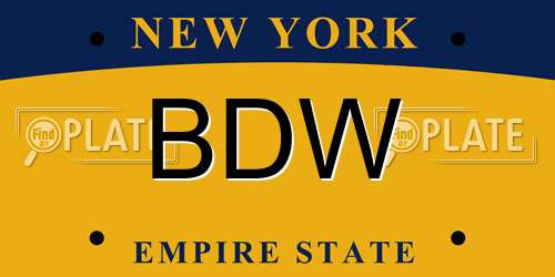 BDW New York License Plate