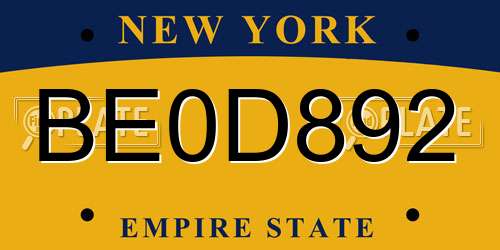 BE0D892 New York License Plate