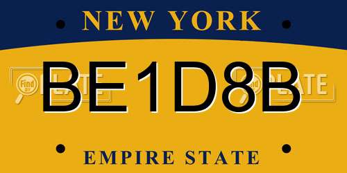 BE1D8B New York License Plate