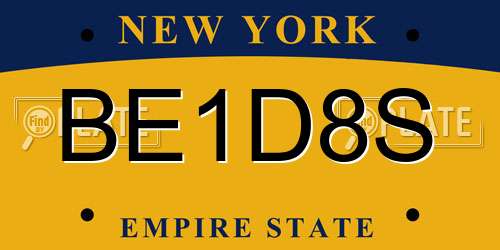 BE1D8S New York License Plate