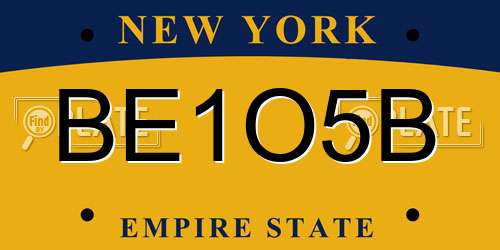 BE1O5B New York License Plate