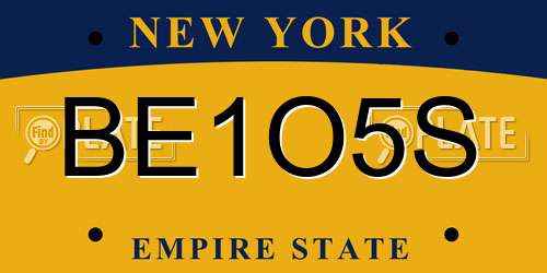 BE1O5S New York License Plate
