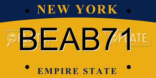 BEAB71 New York License Plate