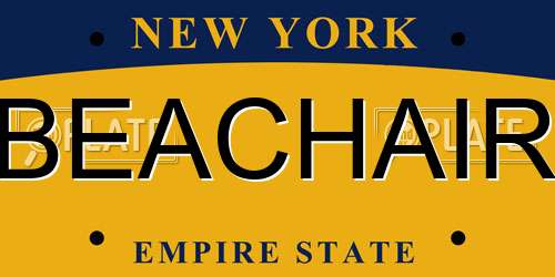 BEACHAIR New York License Plate