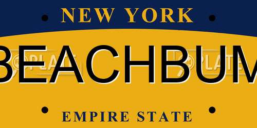 BEACHBUM New York License Plate