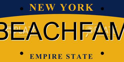 BEACHFAM New York License Plate