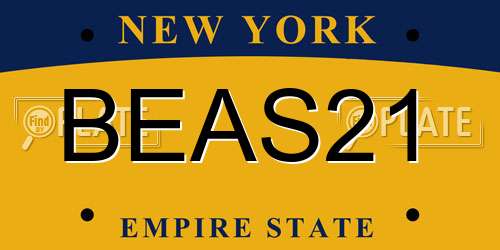 BEAS21 New York License Plate