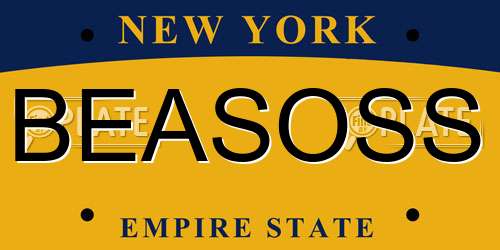 BEASOSS New York License Plate