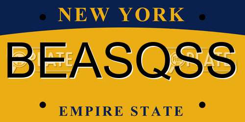 BEASQSS New York License Plate