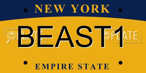 BEAST1 New York License Plate