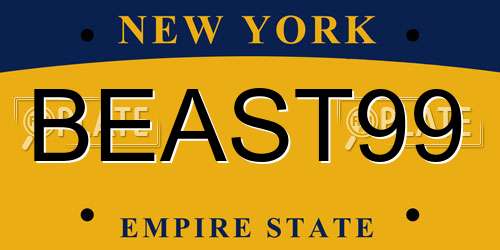 BEAST99 New York License Plate