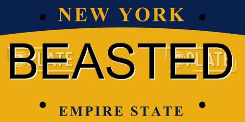 BEASTED New York License Plate