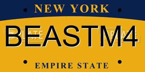 BEASTM4 New York License Plate