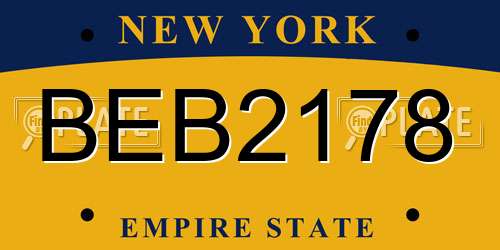 BEB2178 New York License Plate