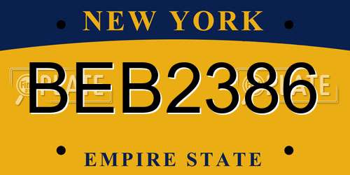 BEB2386 New York License Plate