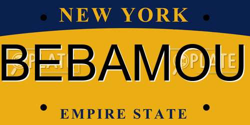 BEBAMOU New York License Plate