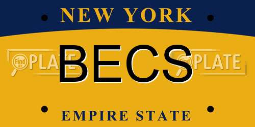 BECS New York License Plate