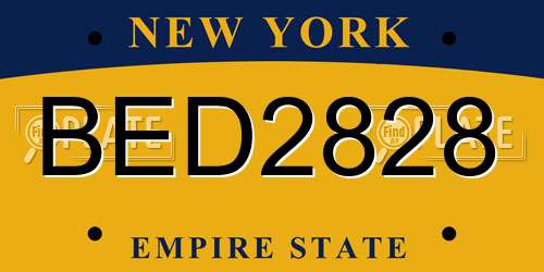 BED2828 New York License Plate