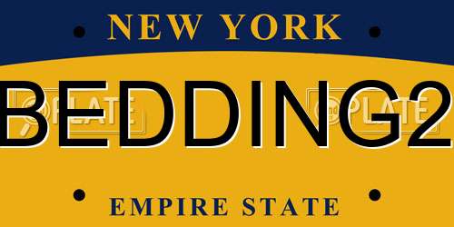 BEDDING2 New York License Plate