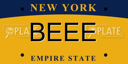 BEEE New York License Plate