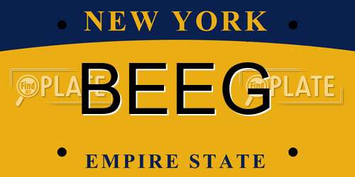 BEEG New York License Plate