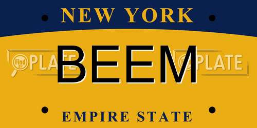 BEEM New York License Plate