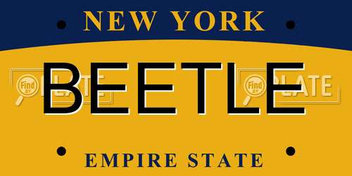BEETLE New York License Plate
