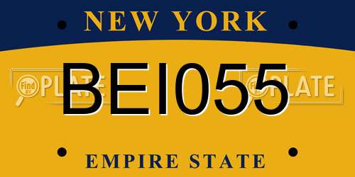 BEI055 New York License Plate