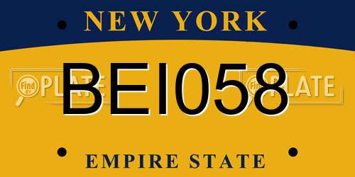 BEI058 New York License Plate